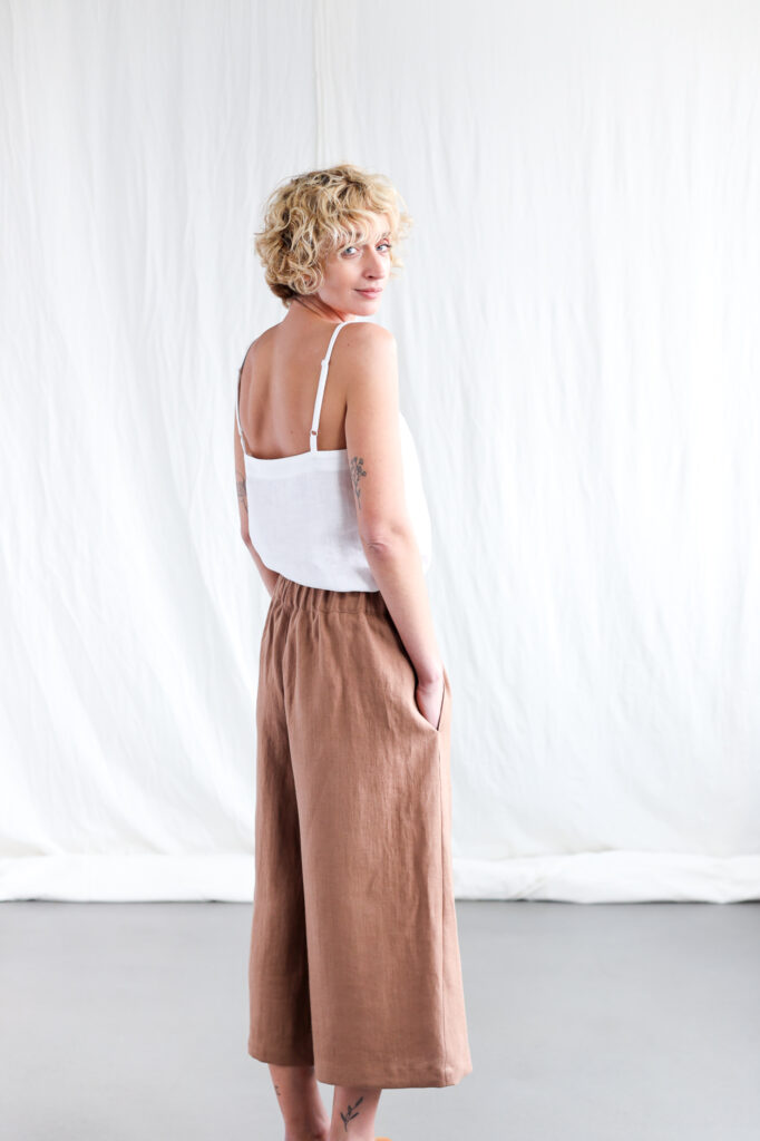 Wide leg hazel linen summer culottes AURE - Image 4