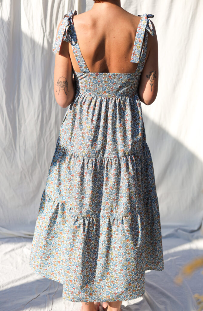 Tie-strap floral Piccadilly poplin cotton summer dress ANOUK - Image 2