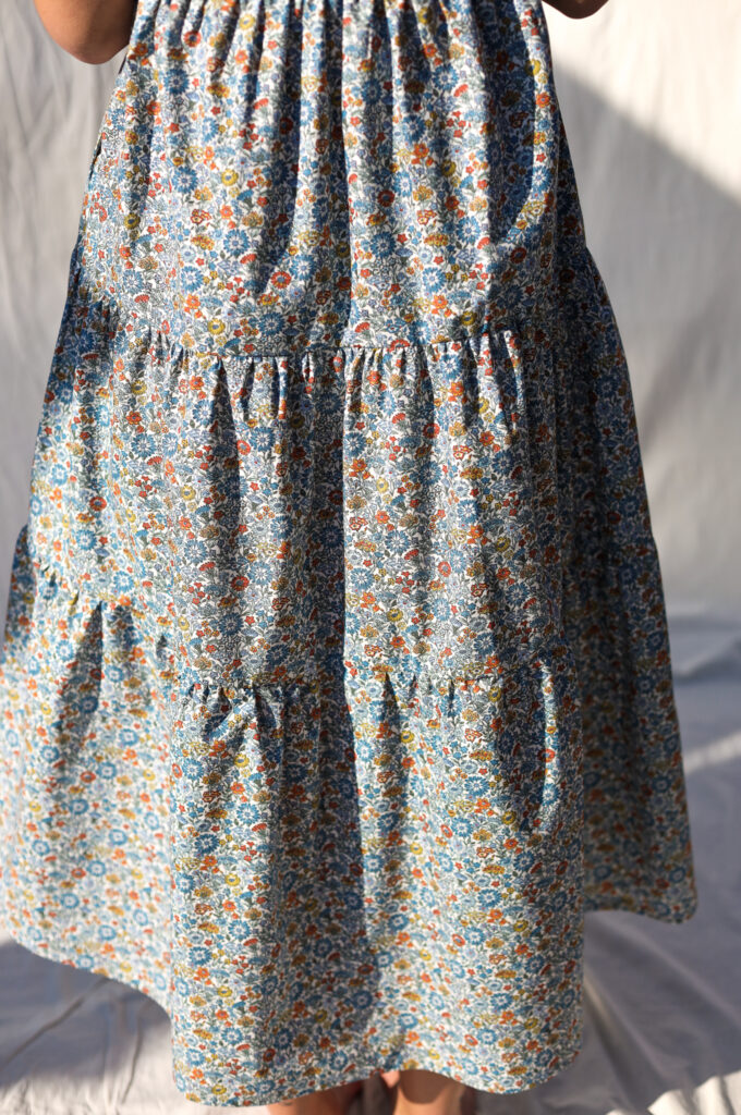 Tie-strap floral Piccadilly poplin cotton summer dress ANOUK - Image 3