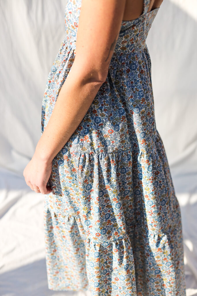 Tie-strap floral Piccadilly poplin cotton summer dress ANOUK - Image 4