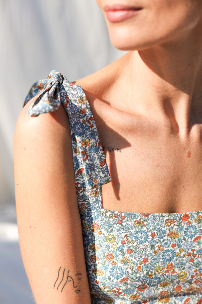 Tie-strap floral Piccadilly poplin cotton summer dress ANOUK - Image 6