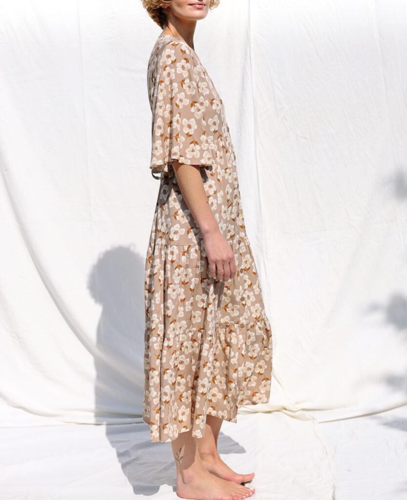 Bell sleeve flower print summer dress PETRA - Image 1