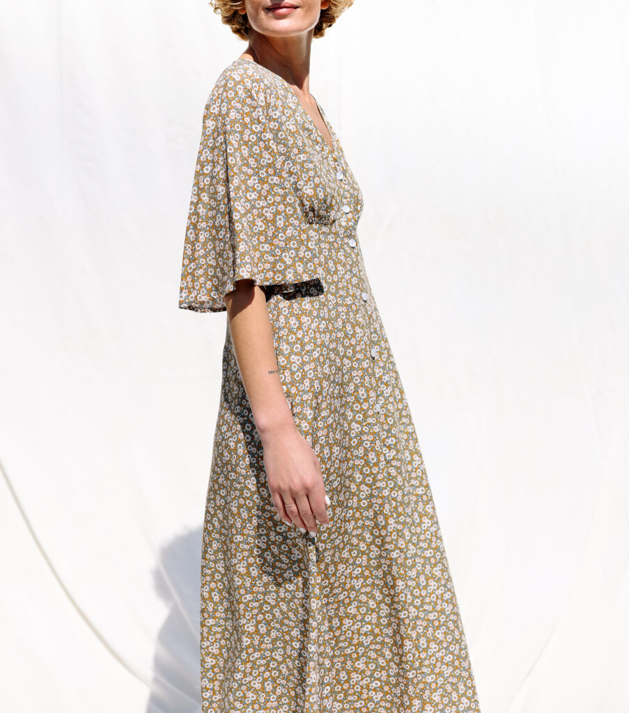 Bell sleeve floral summer dress ELISE - Image 1