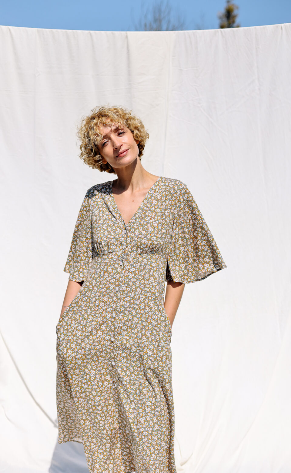 Bell sleeve floral summer dress ELISE - Image 2