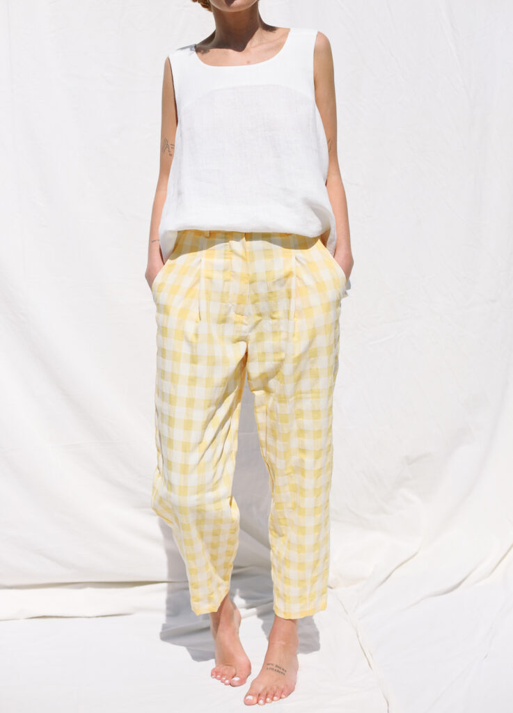 Boxy tapered leg summer trousers - Image 3