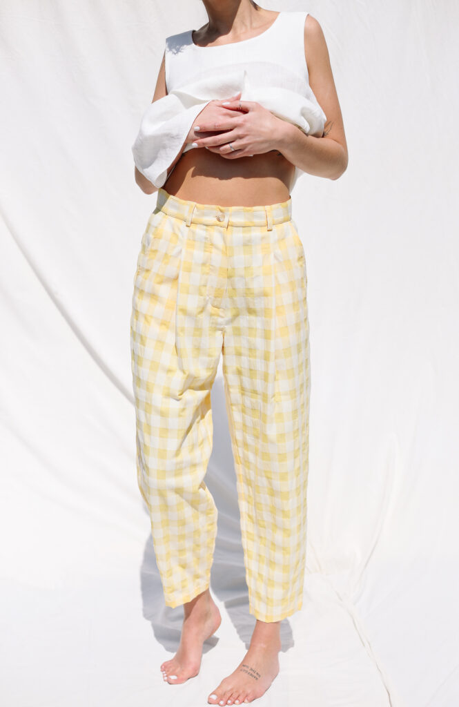 Boxy tapered leg summer trousers - Image 5