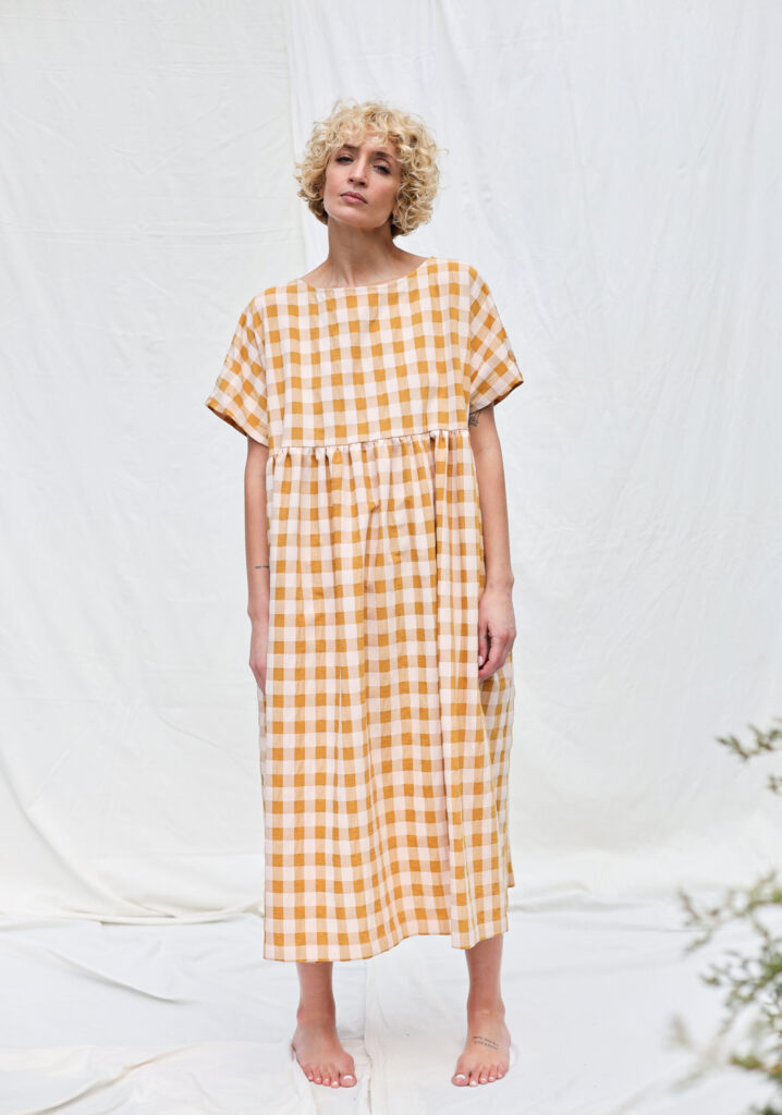 Oversized seersucker checks dress SILVINA - Image 1