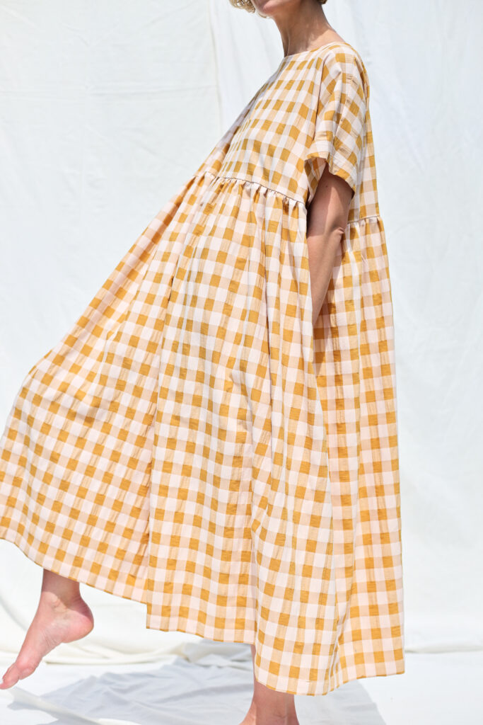 Oversized seersucker checks dress SILVINA - Image 3