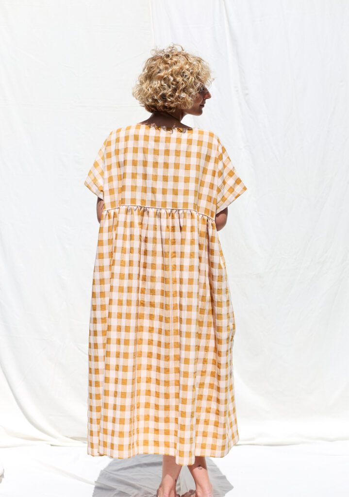 Oversized seersucker checks dress SILVINA - Image 4