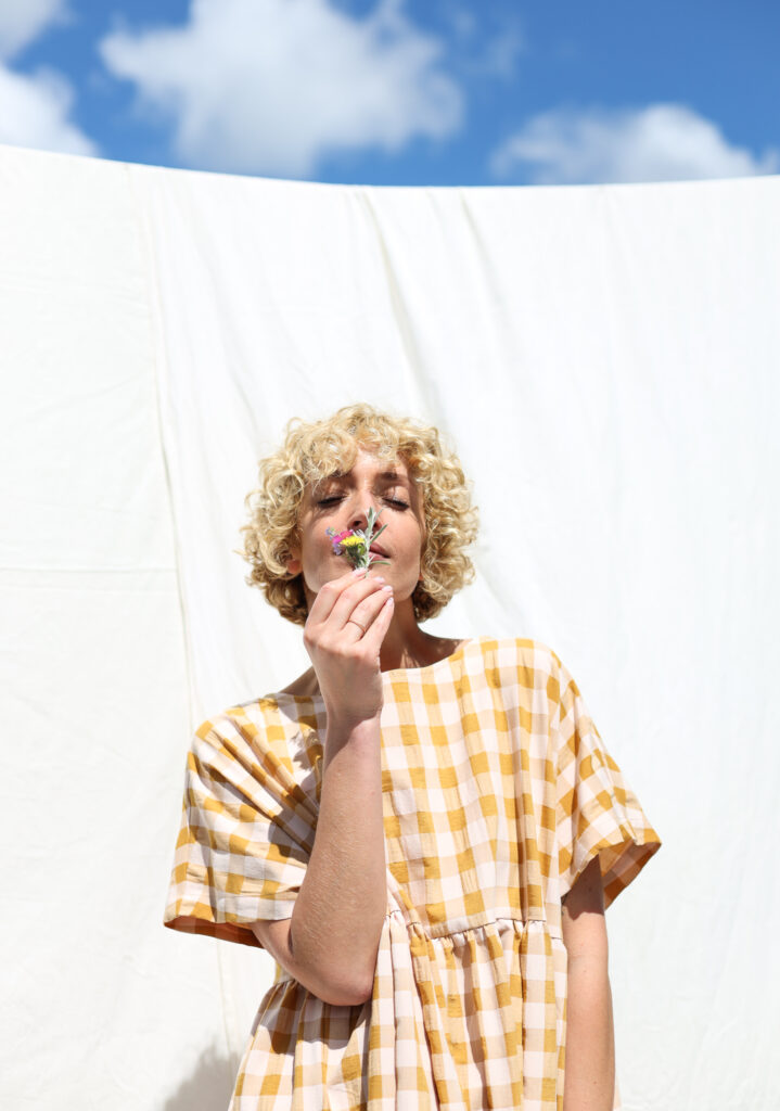 Oversized seersucker checks dress SILVINA - Image 6