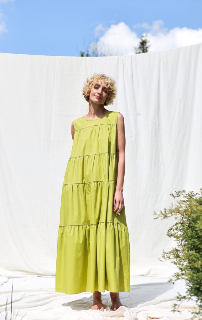 Sleveless tiered Maxi cotton dress JULIE - Image 1