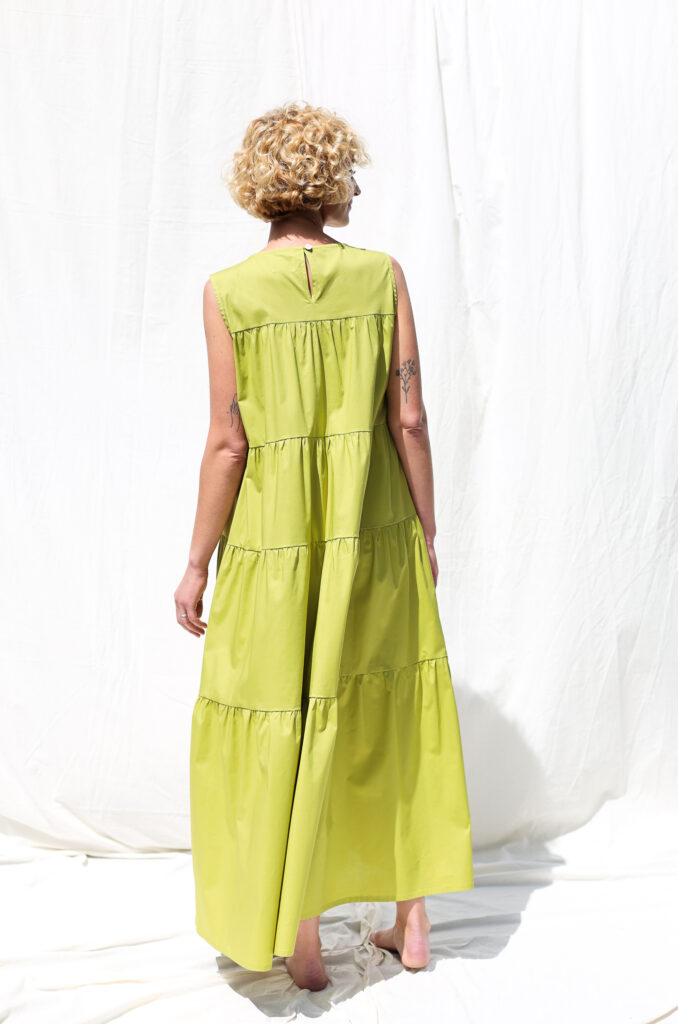 Sleveless tiered Maxi cotton dress JULIE - Image 2