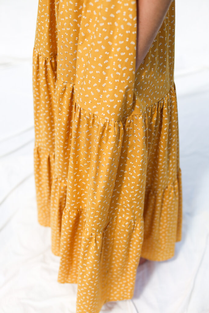 Tiered honey floral organic cotton dress GINA - Image 2