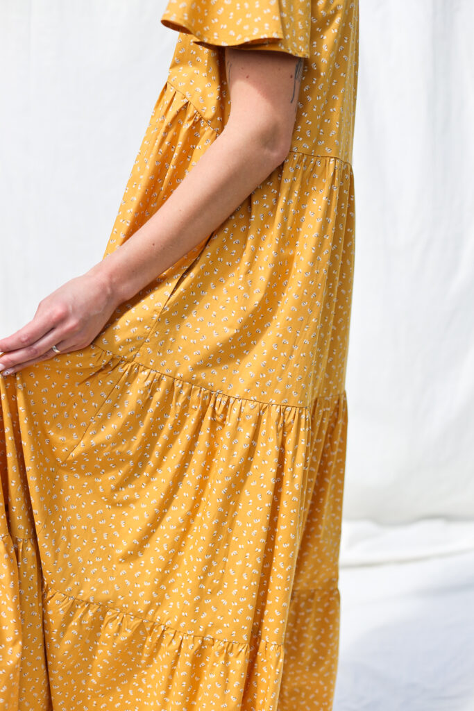Tiered honey floral organic cotton dress GINA - Image 3