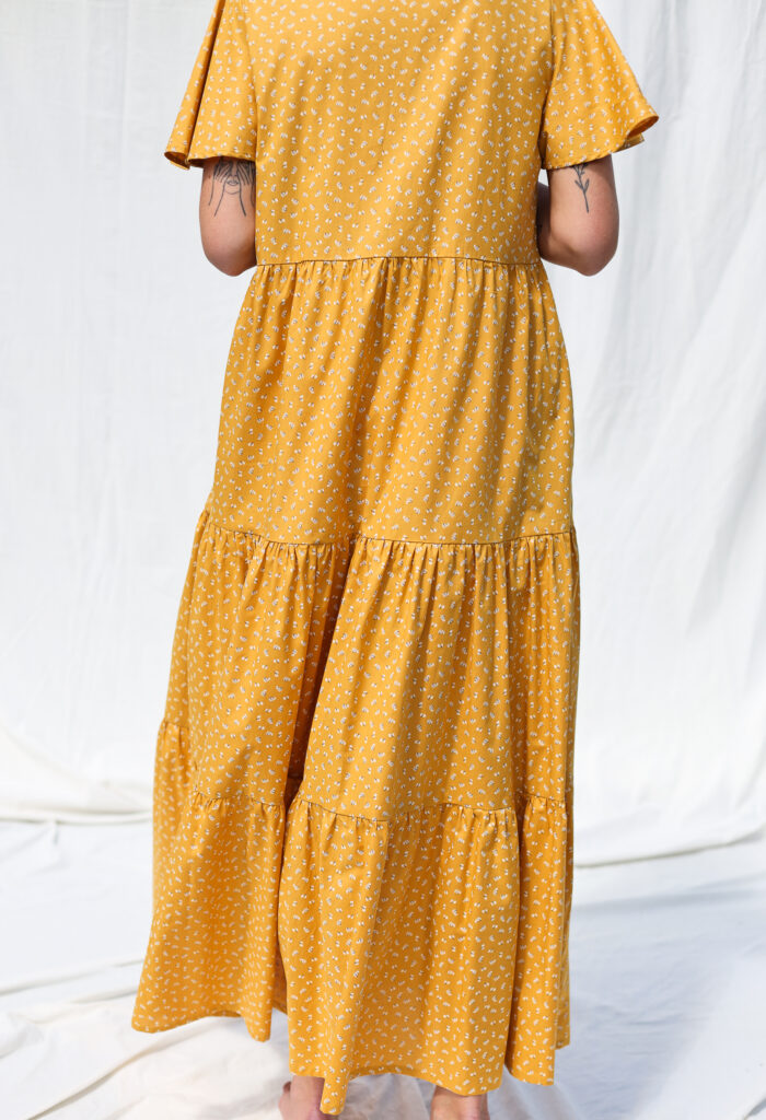 Tiered honey floral organic cotton dress GINA - Image 4