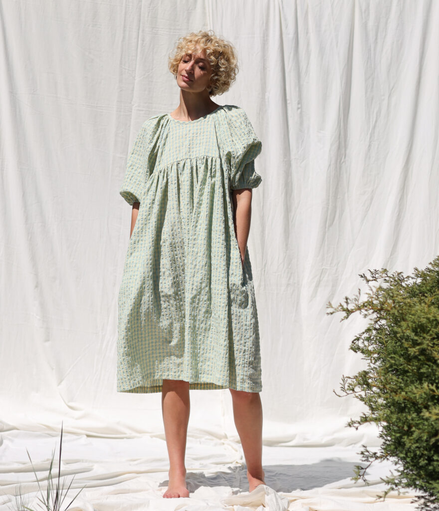 Seersucker raglan sleeve dress BELLE - Image 1