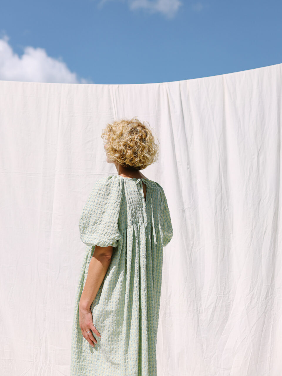 Seersucker raglan sleeve dress BELLE - Image 5