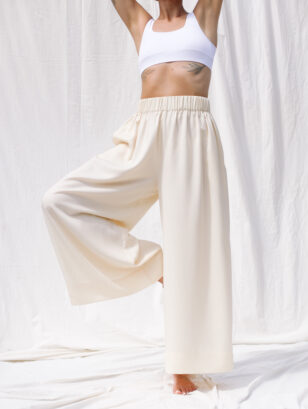 Palazzo elasticated waist pants LOU | Trousers | Sustainable clothing | OffOn clothing