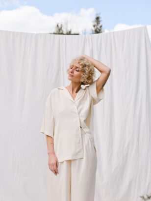 Oversize tencel shirt LYKKE | Tops | Sustainable clothing | OffOn clothing