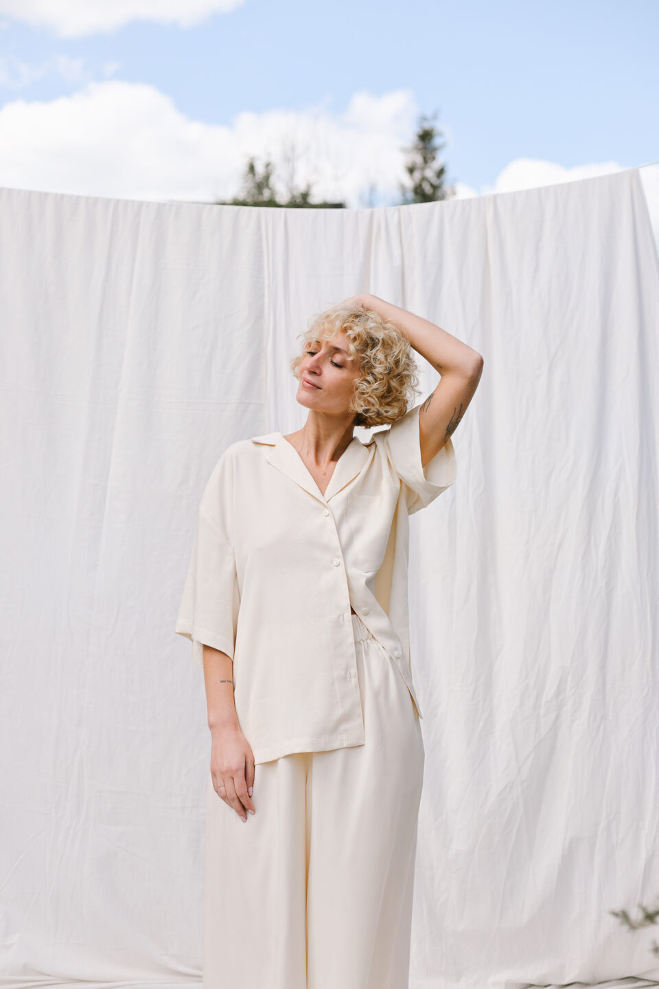 Oversize tencel shirt LYKKE | Tops | Sustainable clothing | OffOn clothing