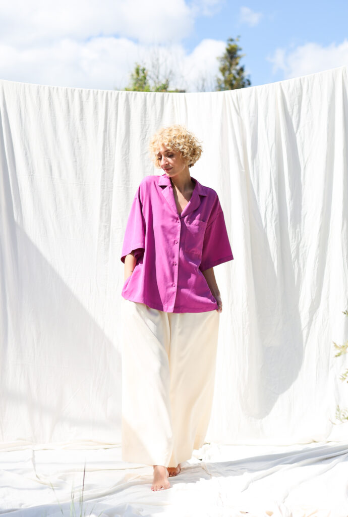 Oversize dropped shoulders shirt LYKKE | sHIRTS | Sustainable clothing | OffOn clothing