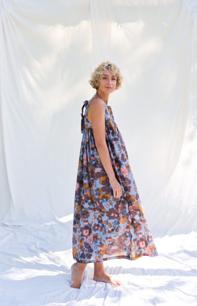 Floral silky cotton sleeveless Maxi dress LILOU - Image 2