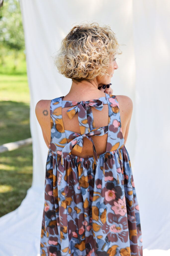 Floral silky cotton sleeveless Maxi dress LILOU - Image 4