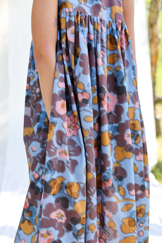 Floral silky cotton sleeveless Maxi dress LILOU - Image 6