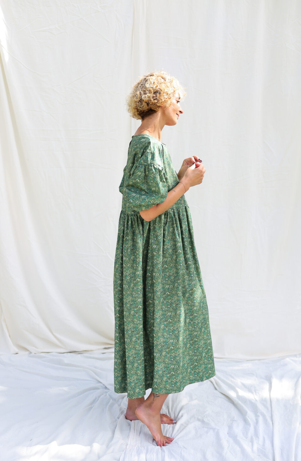 Floral puff sleeves dress THORPE HILL | Dress | Sustainable clothing | OffOn clothing