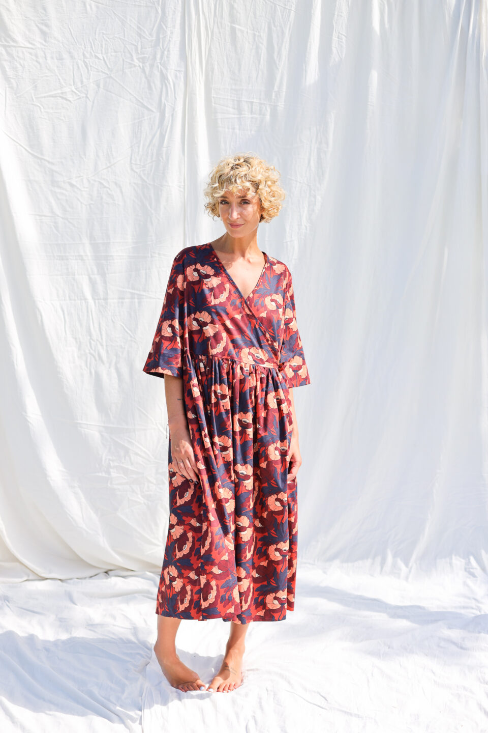 Loose floral wrap dress BUTTERFIELD POPPY - Image 3