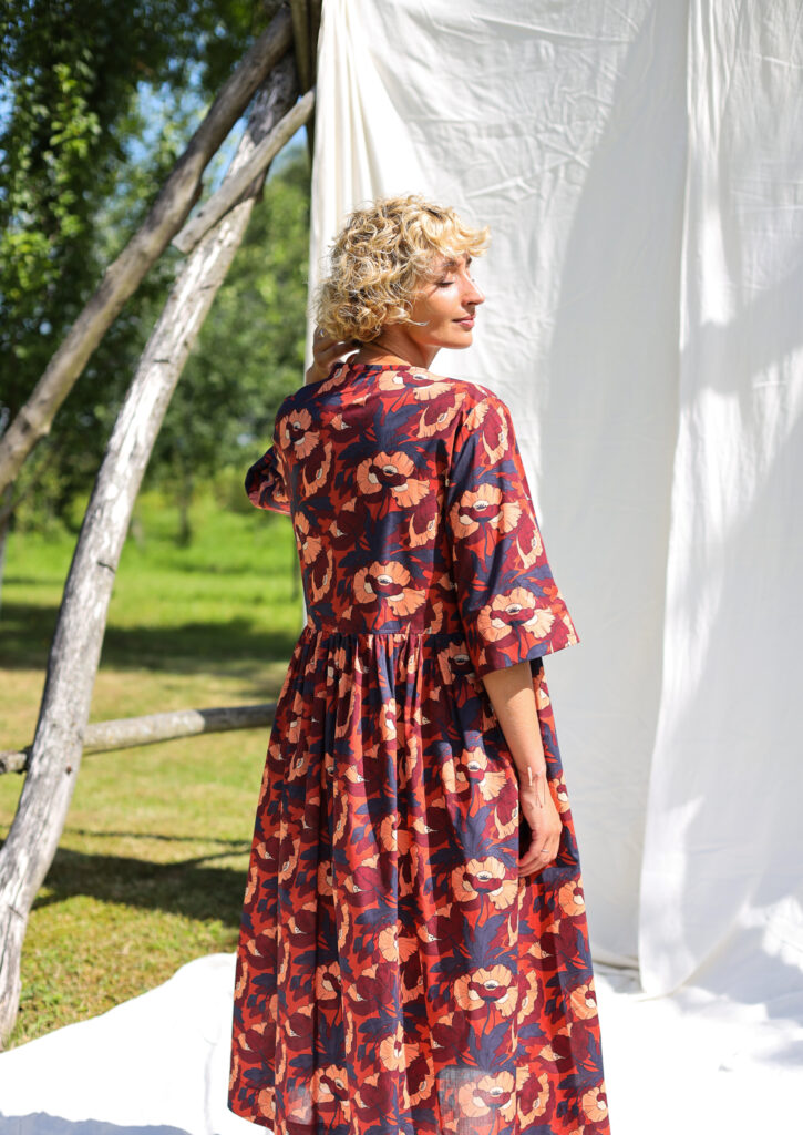 Loose floral wrap dress BUTTERFIELD POPPY - Image 5