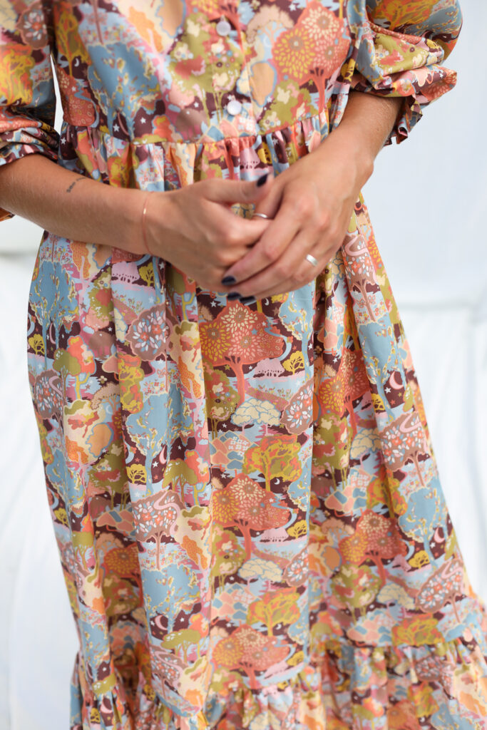 Floral high waisted long sleeve dress ARBORETUM VALLEY - Image 5
