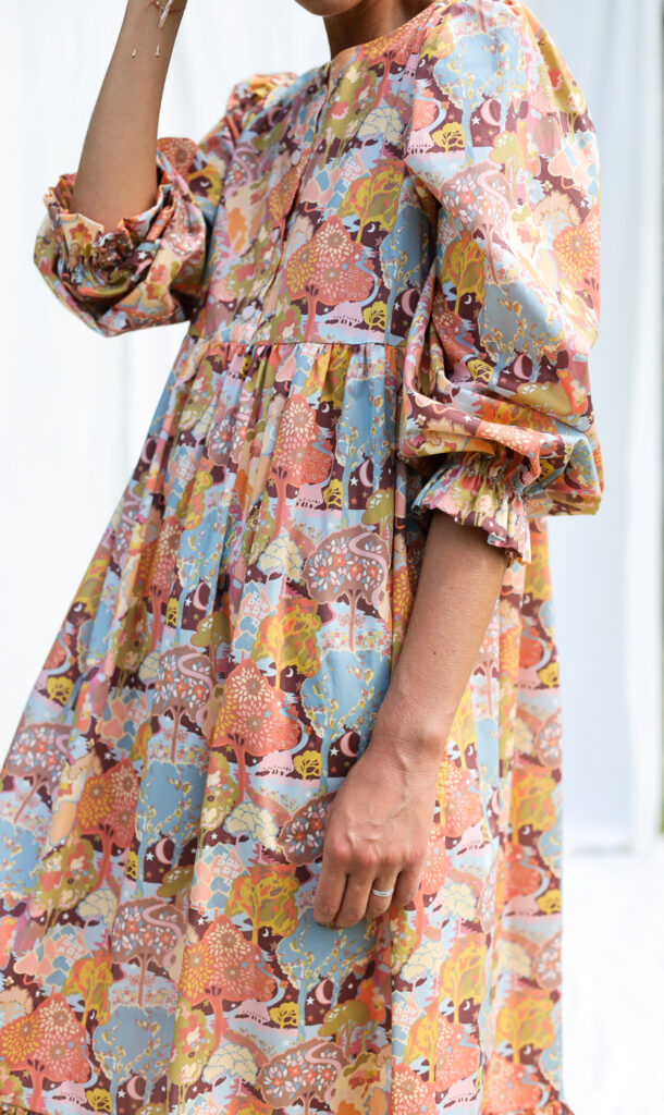 Floral high waisted long sleeve dress ARBORETUM VALLEY - Image 6