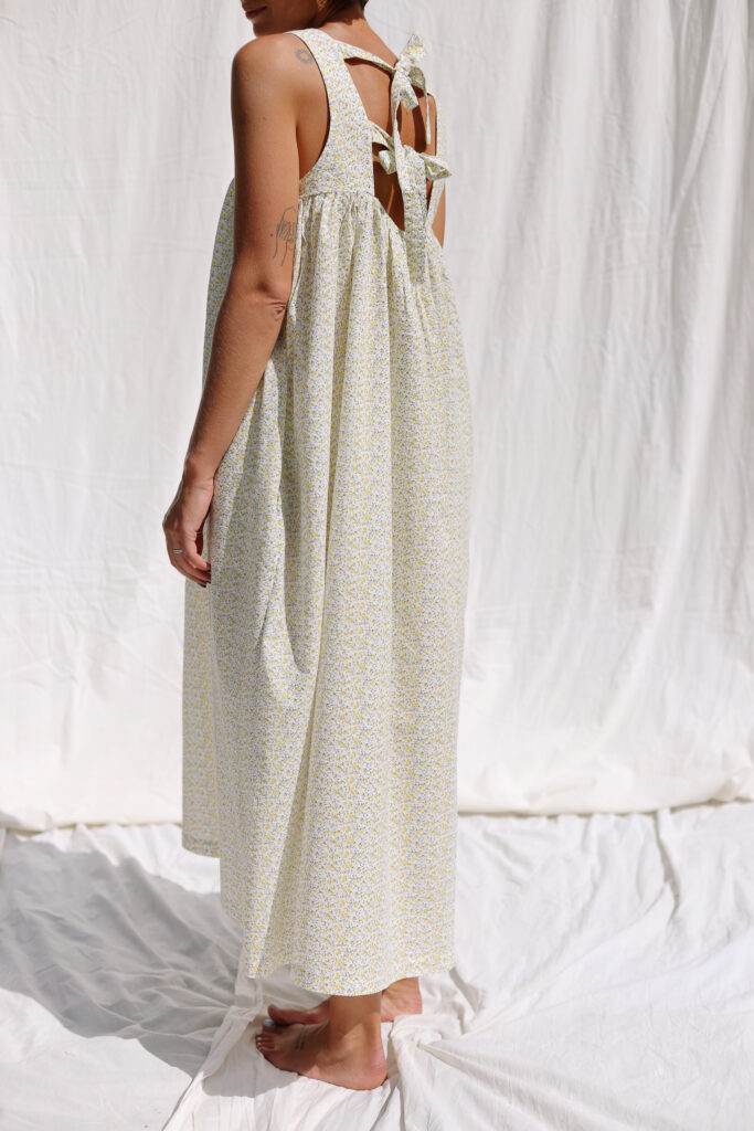Floral seersucker cotton sleeveless Maxi dress LILOU - Image 5