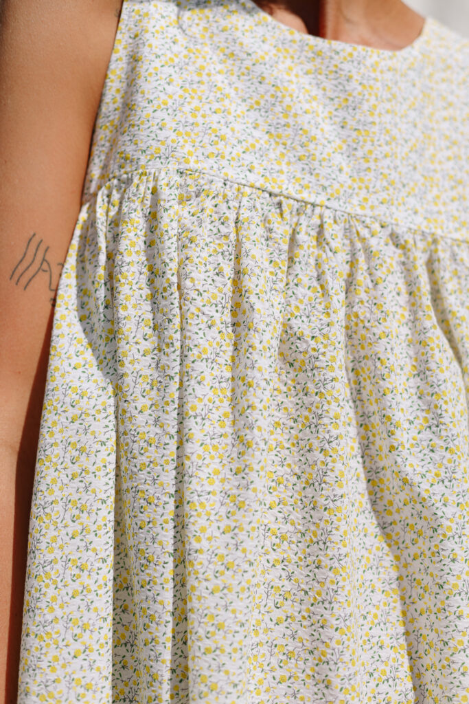 Floral seersucker cotton sleeveless Maxi dress LILOU - Image 6