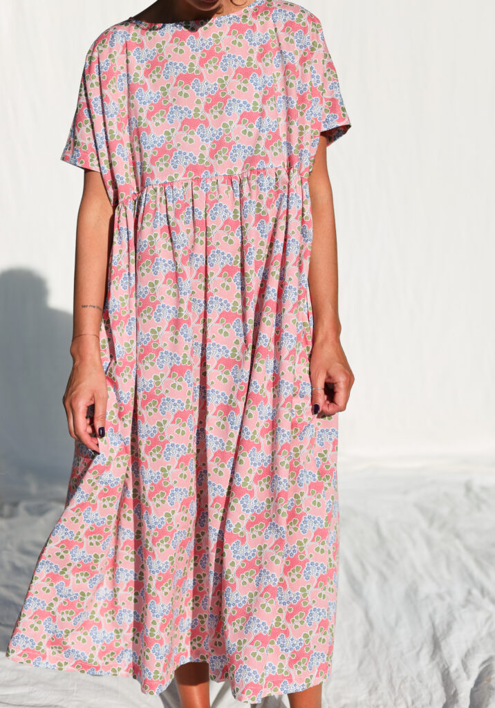 Oversize silky Tana Lawn cotton floral print dress SILVINA - Image 1
