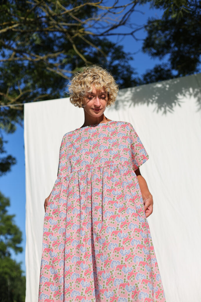 Oversize silky Tana Lawn cotton floral print dress SILVINA - Image 3