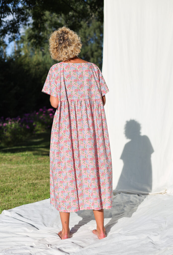 Oversize silky Tana Lawn cotton floral print dress SILVINA - Image 4