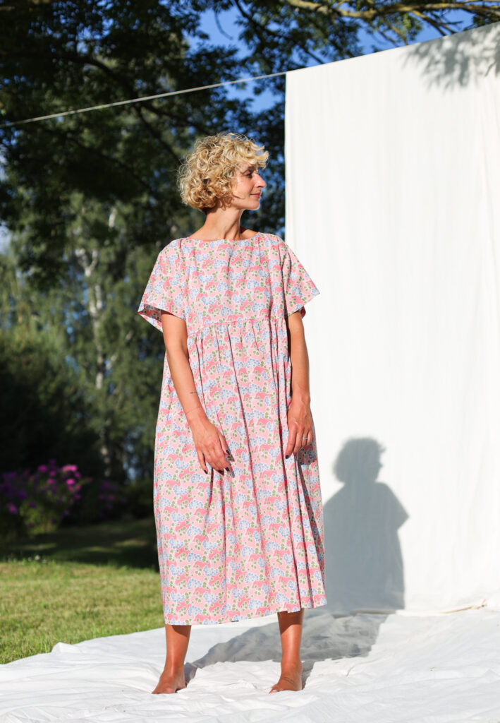 Oversize silky Tana Lawn cotton floral print dress SILVINA - Image 5