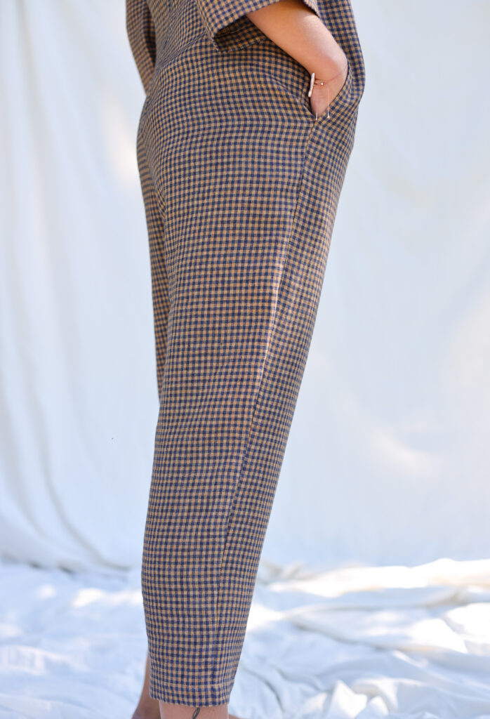 Gingham linen relaxed fit jumpsuit - Image 2