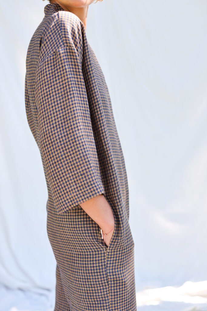 Gingham linen relaxed fit jumpsuit - Image 3