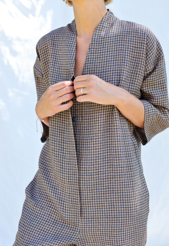 Gingham linen relaxed fit jumpsuit - Image 5