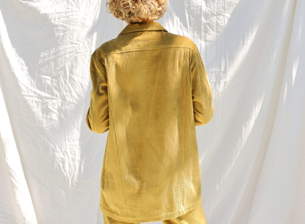 Wide wale cord suit in curry color - Image 4