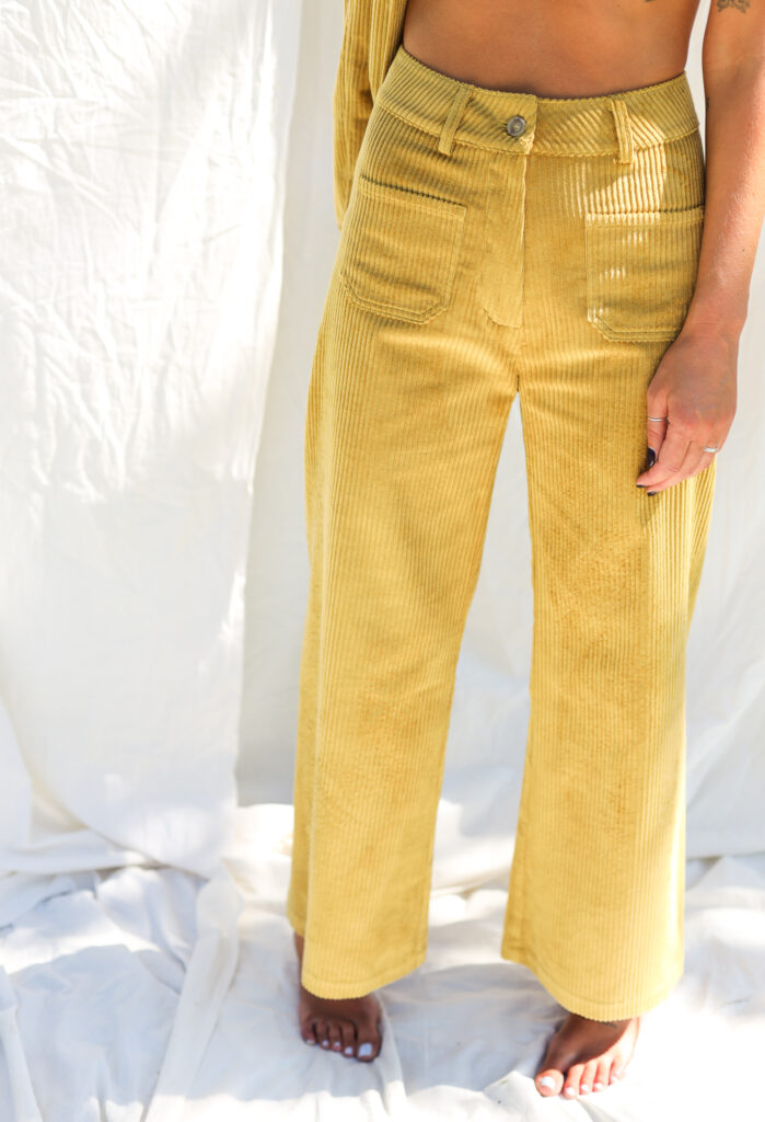 Wide wale cord suit in curry color - Image 6