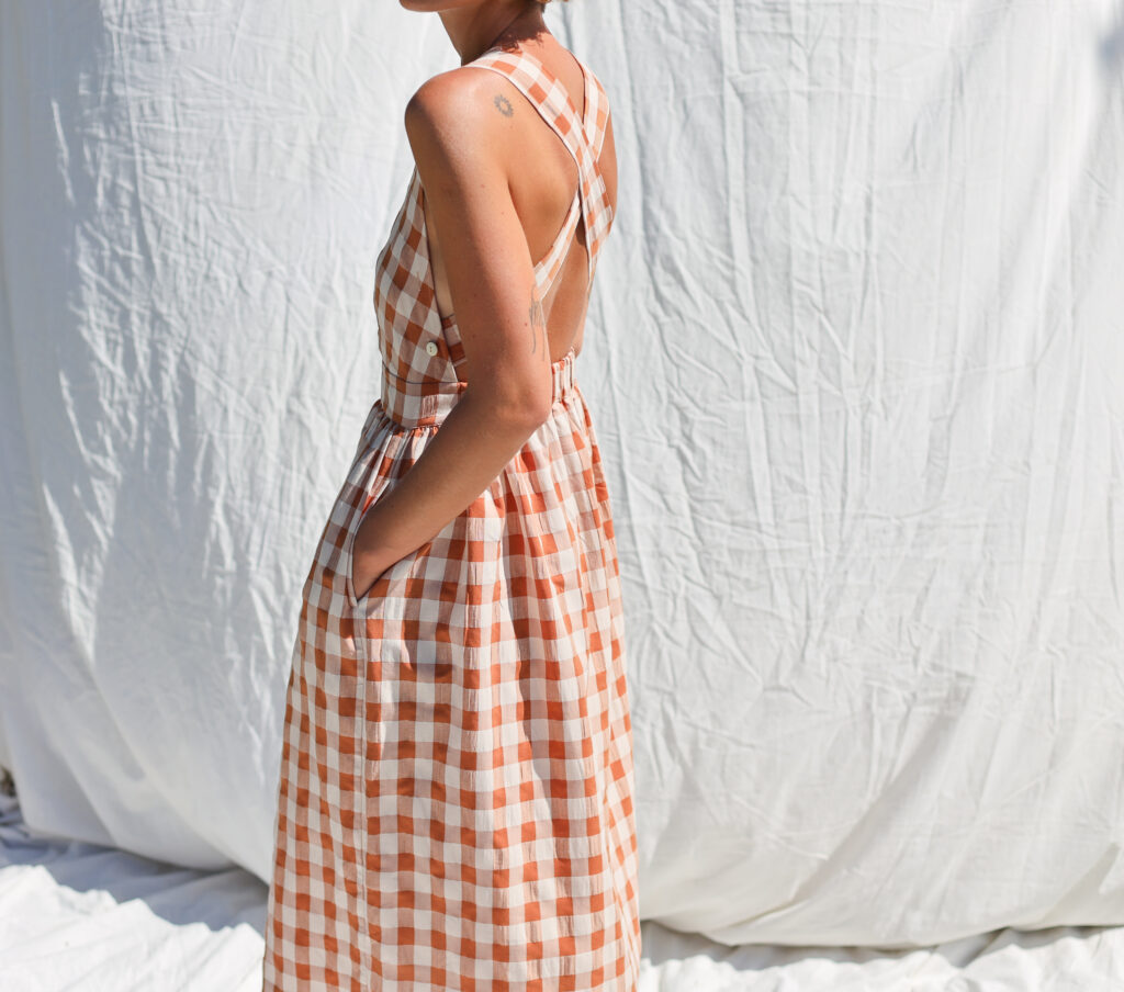 Seersucker checks apron dress - Image 2