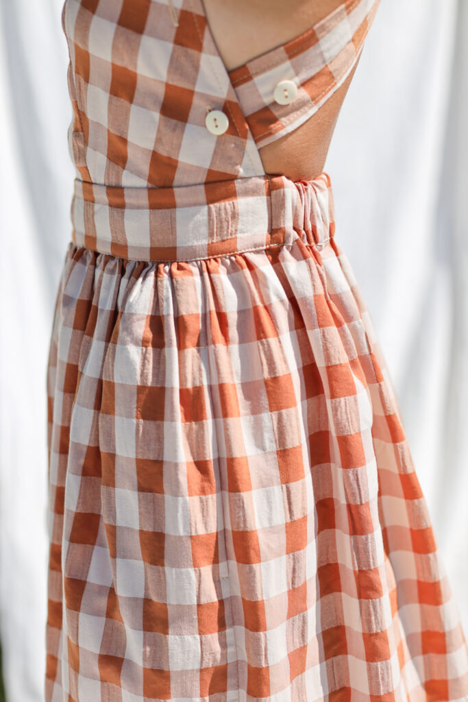 Seersucker checks apron dress - Image 4