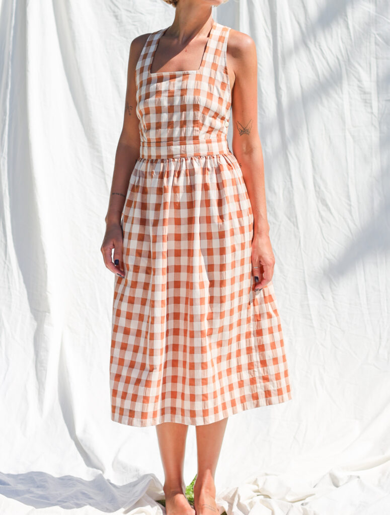 Seersucker checks apron dress - Image 6