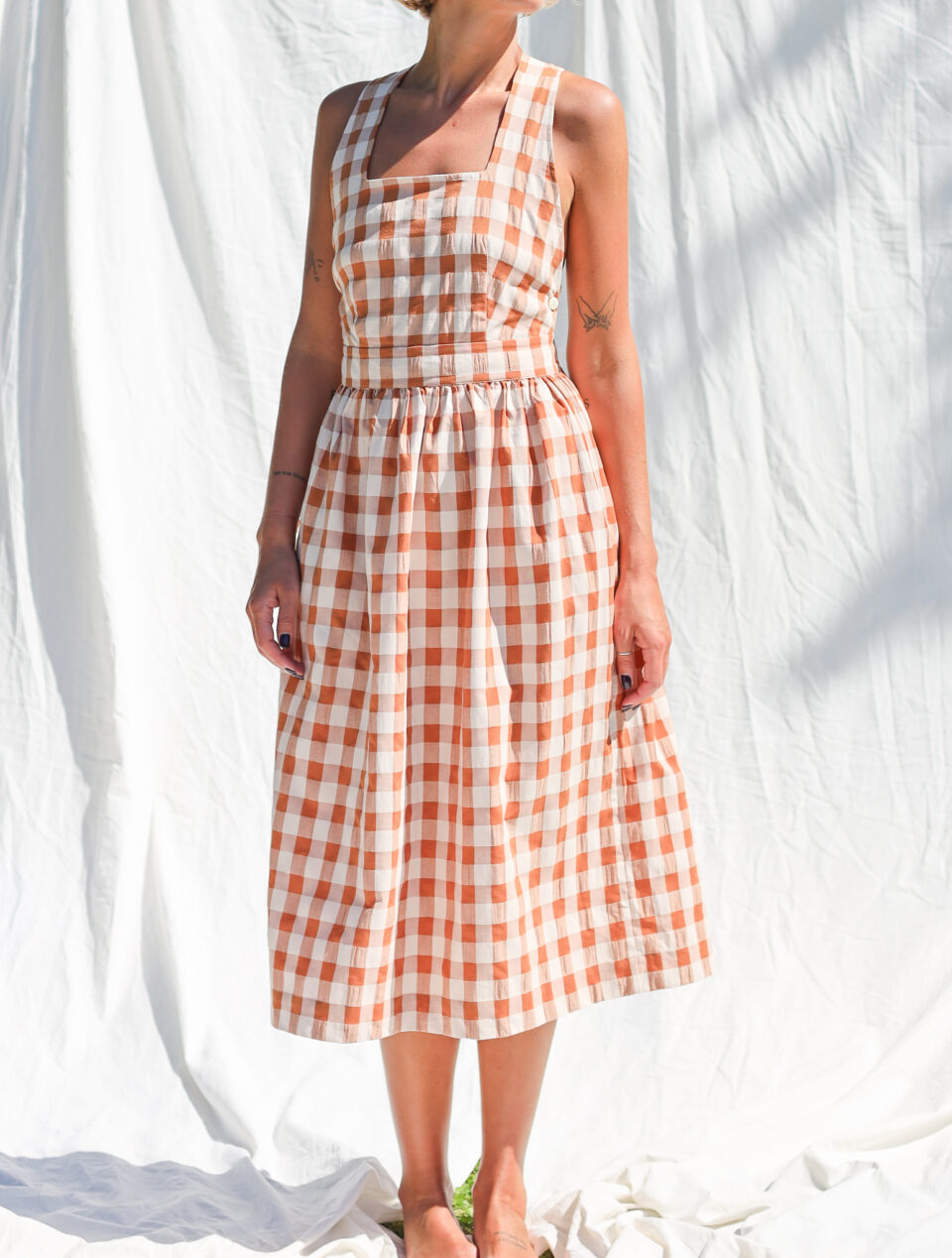 Seersucker checks apron dress - Image 6