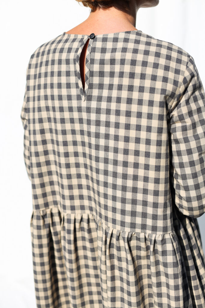 Long sleeve loose fit smock dress in organic cotton MILANA - Image 4