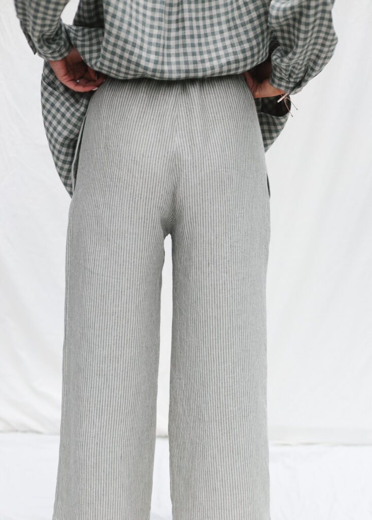 Wide leg striped linen culottes - Image 6